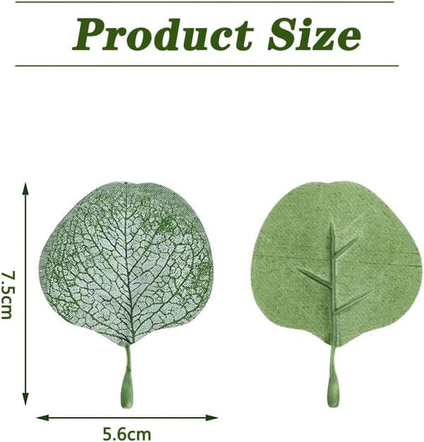 200 stk. Silke Eucalyptus Blade 7,5 cm Simulerede Runde Blade, ZQKLA