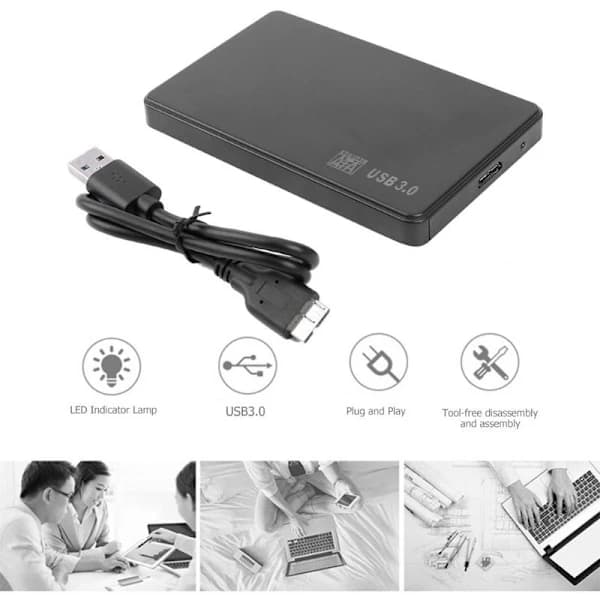 2,5\" Externt kabinett för SATA-hårddisk - USB 3.0, su