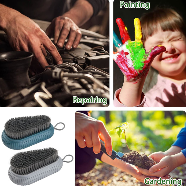 2 Nagelborstar för Handnagelrengöring, Kraftig Nagelborste, ZQKLA