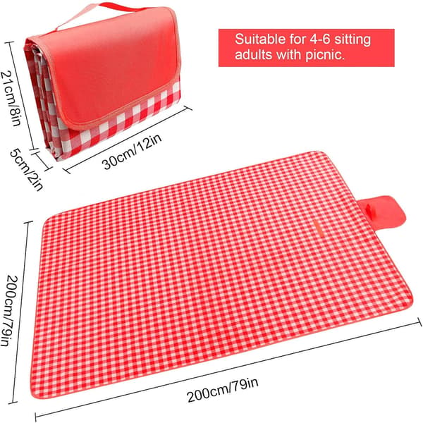 200 * 200CM Picnic Tæppe, Foldbart Picnic Tæppe, Wat,ZQKLA