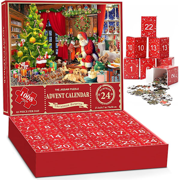 Pussel-Adventskalender - 1008 bitar Pussel för vuxna
