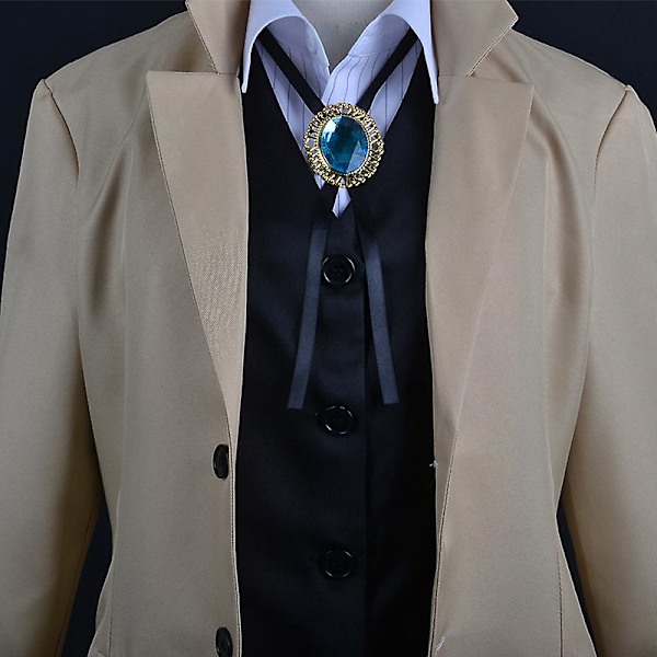 Bungo Stray Dogs Dazai Osamu Cosplay Kostym Peruk Uniform Lång Jacka Kappa Kostym Vuxen Halloween Party Kostymer Outfit fo Style 3 XL