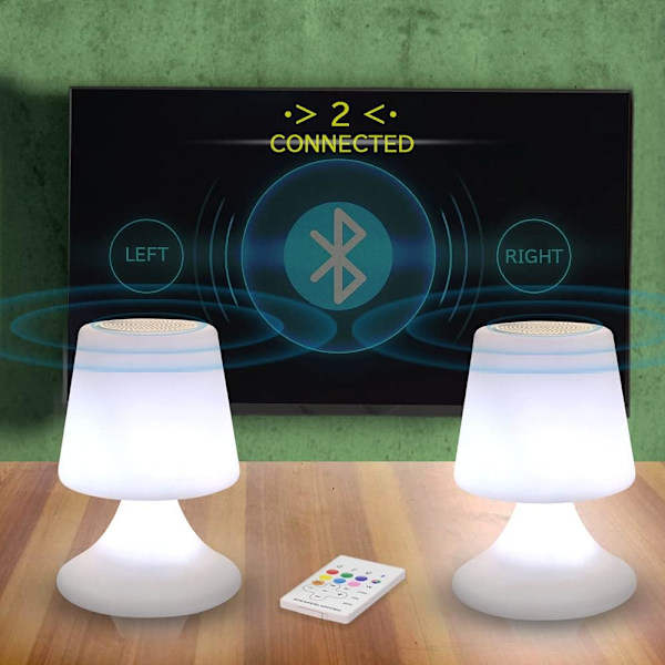 Bordlampe Bluetooth Høyttaler Musikk LED Nattbordslampe Atmosfære, ZQKLA