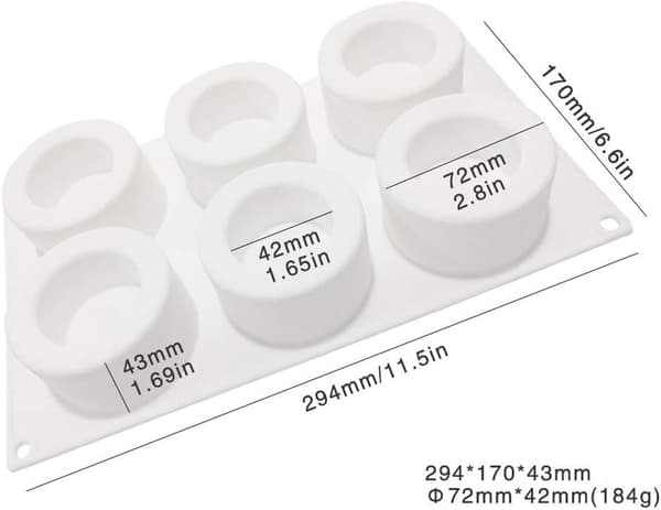 Sæt med 6 Hule Kageforme DIY Kageform 3D Silikonform fo,ZQKLA