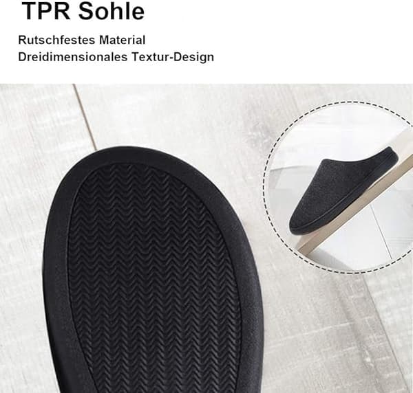 Sorte Unisex Memory Foam Tøfler til Mænd og Kvinder Varm Vandtæt