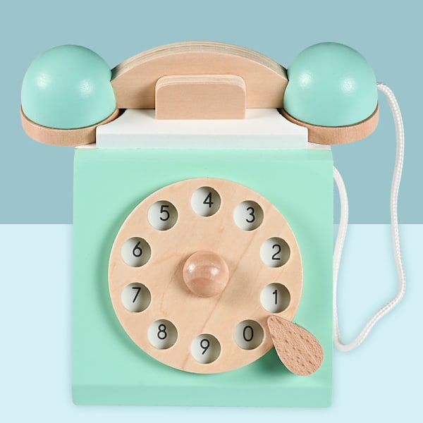 Trä Retro Simulering Skivspelare Telefon-Interaktiva Leksaker
