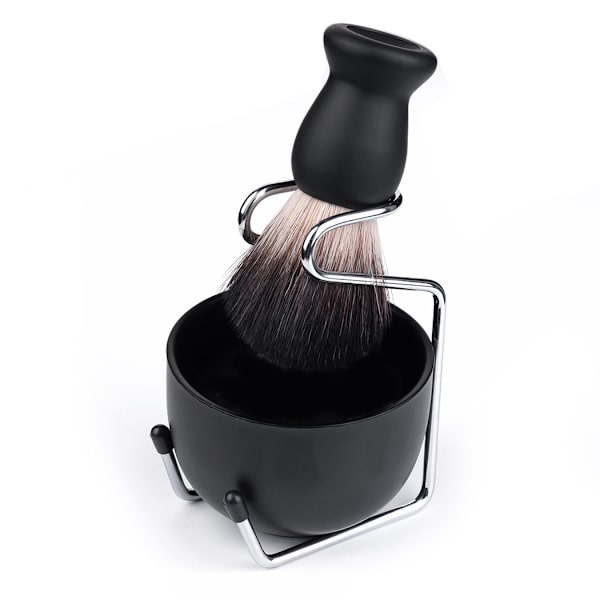 Barberingssett for menn, 3 deler, skjeggpleie, stativ, hårbørste, ansikt
