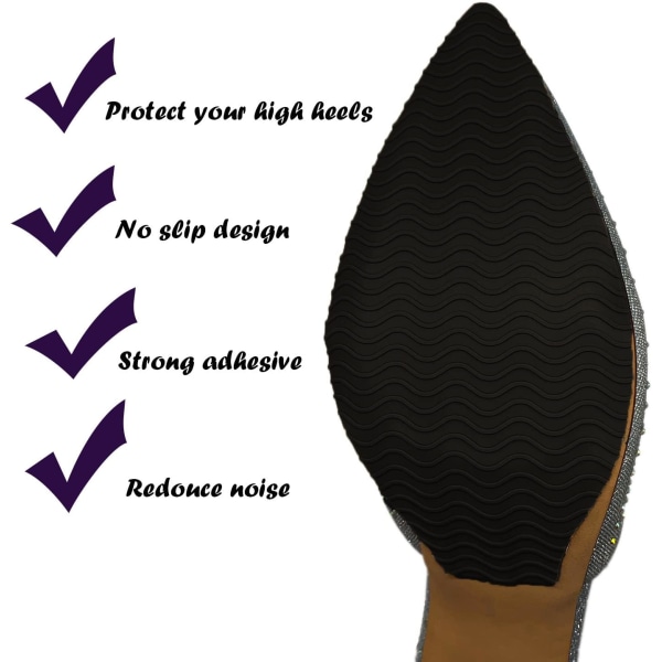 Sorte 4 stk. Sko Sole Beskyttere Sko Bunn Grip Pads Anti-Skli