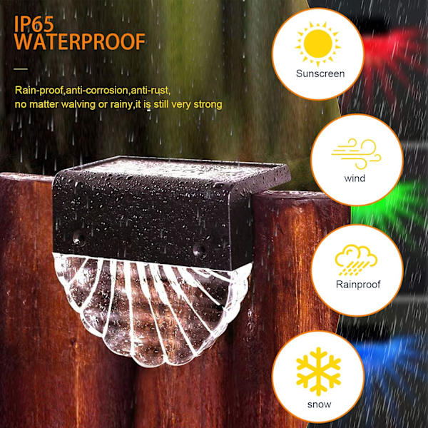 Solarlampa Utomhus Trädgård, LED Utomhus Väggbelysning, 4-pack, ZQKLA