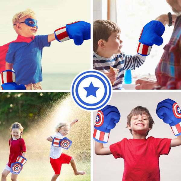 Par Captain America Jätteboxhandskar - Superhjälte - Barn