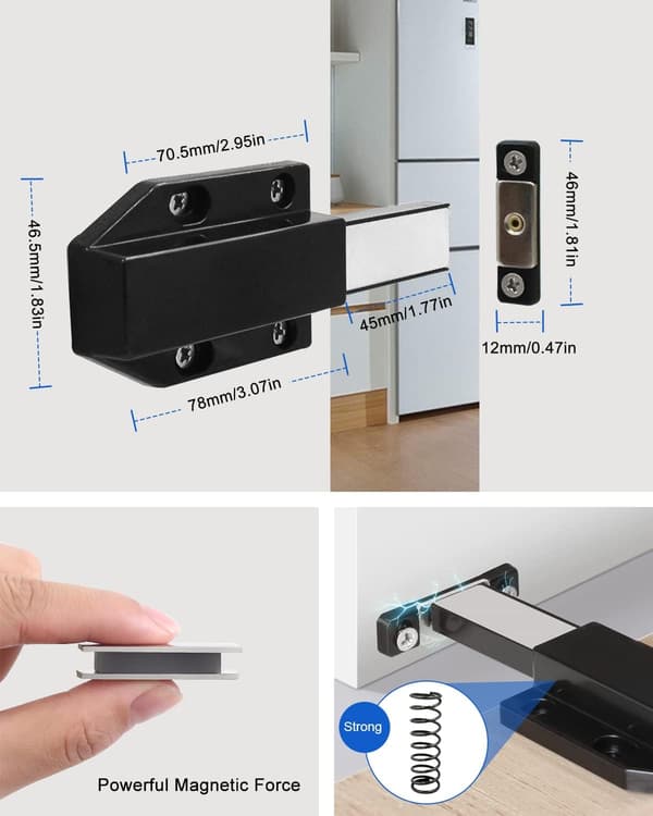 Tryck för att öppna stängning Magnet Magnetiskt lås Tryck dörrlås 4, ZQKLA