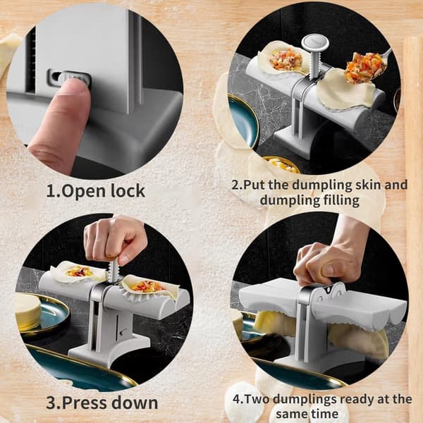 Automatisk Dobbelt Hoved Dumpling Artifact Manuel Presse Noodle, ZQKLA