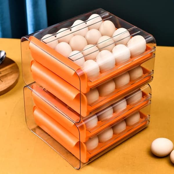 Eggebeholder, plastbrett, dobbelt lag, for kjøleskap, egg