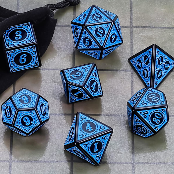 Polyhedral terningesæt til Dungeons and Dragons RPG MTG Rollespil, ZQKLA