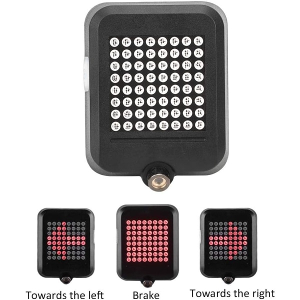 1 stk 1200mAh LED-sykkellys, sykkelsving foran og bak, ZQKLA