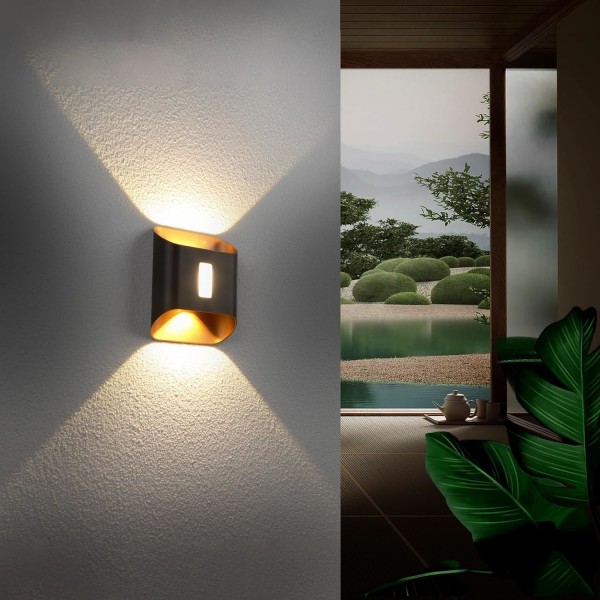 Moderne Lampe Indendørs Vægskinne 12W Flad og Afrundet Op og Ned Metal