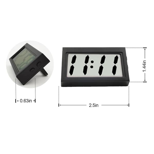 3 st Mini Digital Klocka, Bilklocka, Montering, Armbandsur, Skrivbordsur, ZQKLA