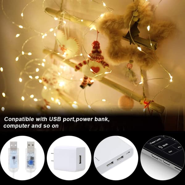 3m LED-ljusslingor, 8 ljuslägen, USB-driven, Dekoration, ZQKLA
