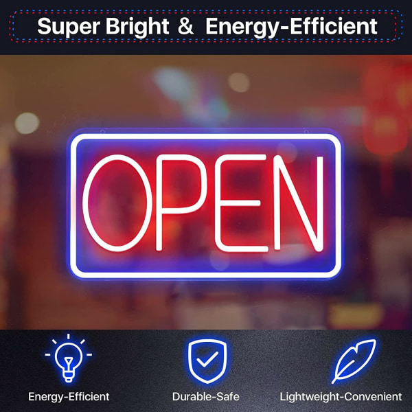 Neon LED Open Neon -kirjainseinätaide Open -valokyltti USB himmennin, ZQKLA