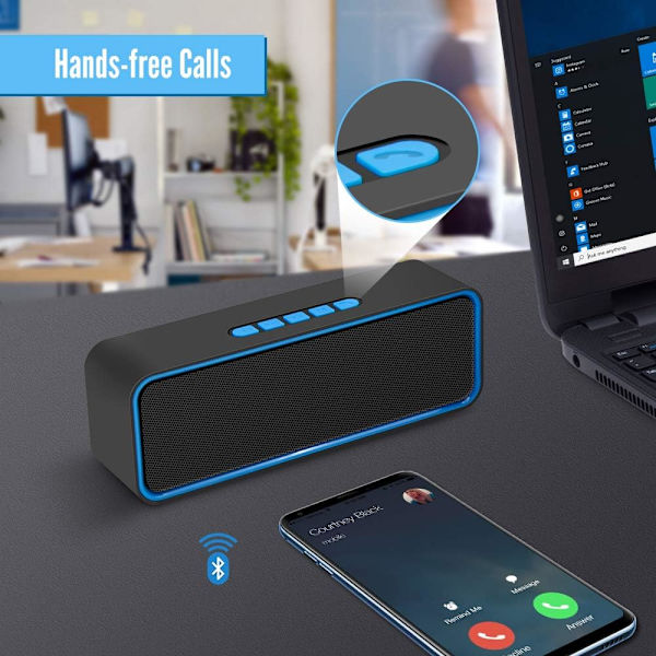Bärbar Trådlös Högtalare, Bluetooth 5.0 Högtalare med 3D Ste, ZQKLA