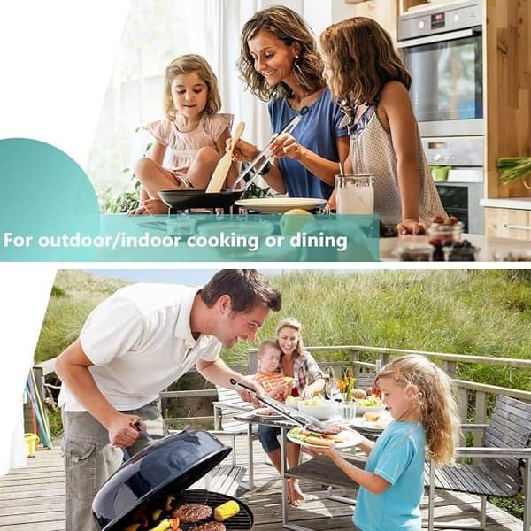 Grilltang, Rustfritt stål/plast, Lengde: 37,7 cm, Sølv/Sv