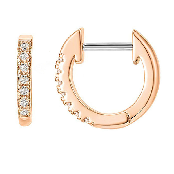 14K Guldpläterade Cubic Zirconia Manschett Örhängen Huggie Stud, ZQKLA