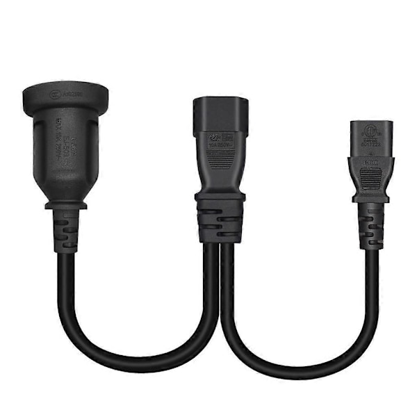 Y-jakaja-adapterijohto IEC320 C14 Urosliitin C13+AU10A/16A Naaras Virtajohtoon 10A