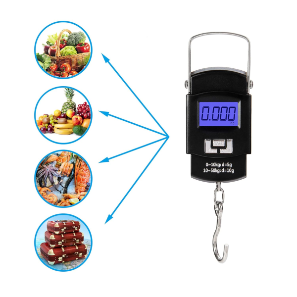 Bärbar Bagagevåg 50kg/100lb Elektronisk Digital Resväska Vi