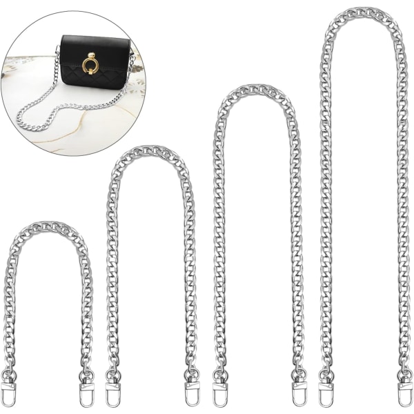 Silver-Purse Chain, 4 stycken Ersättnings Metal Purse Chain, Purse