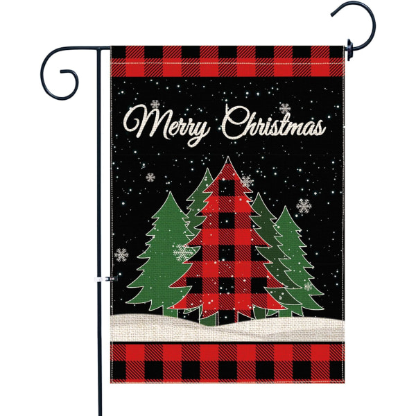 Christmas Tree Garden Flag 12 X 18 Inch Double Sided Small Winter