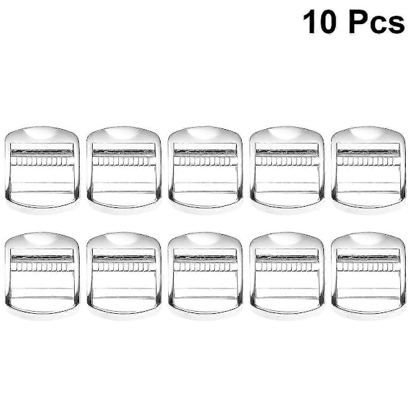 10 st Glidspännen Zinklegering Väskrem Justeringsspännen För Ryggsäck Axelväska Resväska (silver, 24mm)