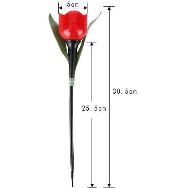 12 stk. Solcellelamper til Udendørs Brug, Tulipanblomst Solcellelamper til Terrasse, Græsplæne, Havedekoration