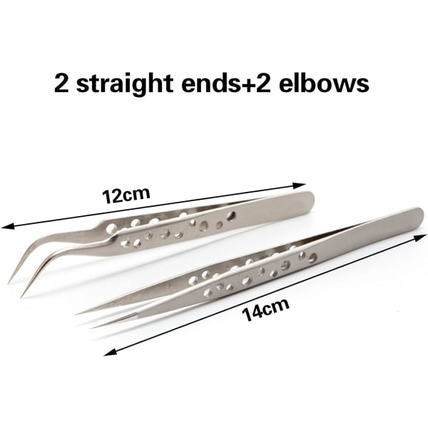 4 precisionspincetter, precisionspincett för hårborttagning, 2 str, ZQKLA
