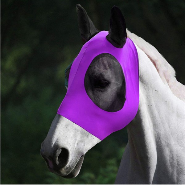 (Purple)Horse Outdoor Bite Prevention Mosquito Mask Horse He,ZQKLA