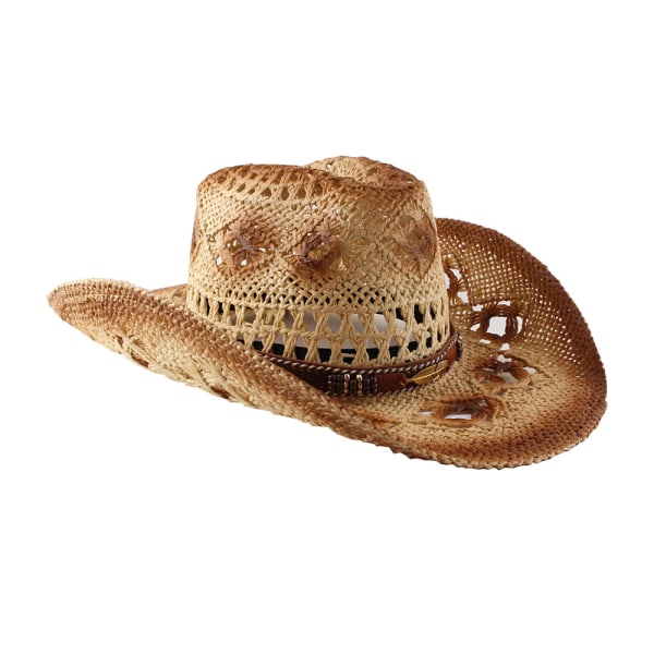 Straw Cowboy -hattu naisille ja miehille Shape-It Brim, Weste, ZQKLA