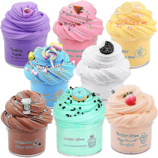 8 Pakkaus Butter Ime -setti, Stressilelut tytöille ja pojille 70 ml Yellow 8Pcs