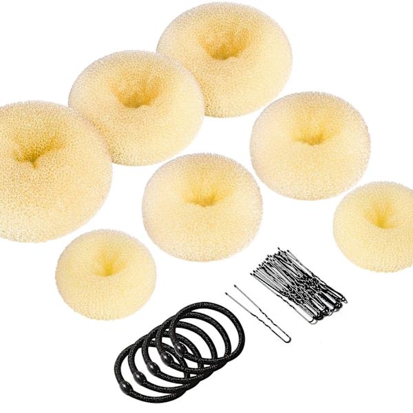 Donut Bun Maker, Bun Maker Ring Bun Maker Set med 5 band, ZQKLA