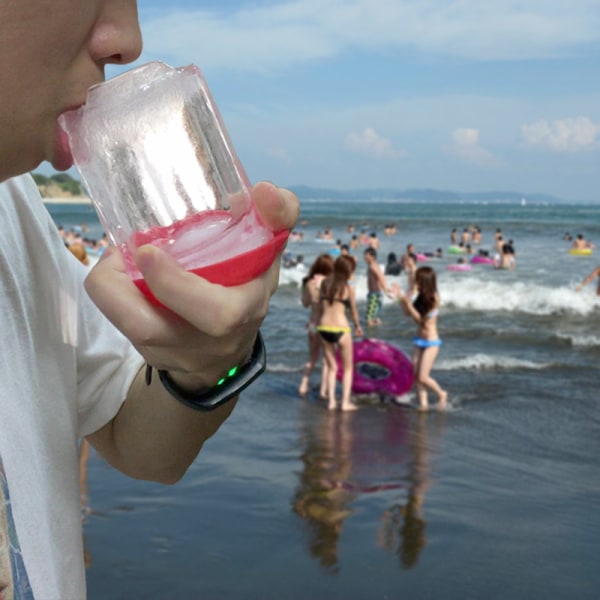 Dewenwils 2stk Rød Silikone Cup Sommer Ice Cube Låg Bar Party Sup