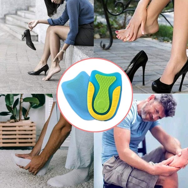 (Plus Size) 3 par silikon gel hälkuddar för plantar fasciit, ZQKLA