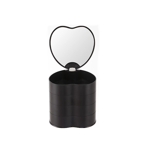 4-lags Rejse Smykkeskrin Organizer Display Bakke, Sort, Port, ZQKLA