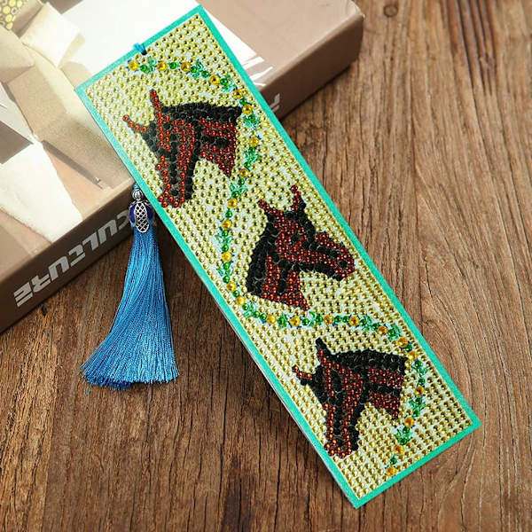 DIY Diamantmålning Bokmärke Diamantmålning Kreativ Läder B