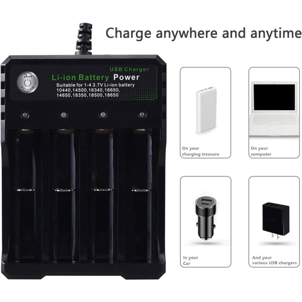 Universal 18650 Batterilader 3.7v Batterilader med LE,ZQKLA