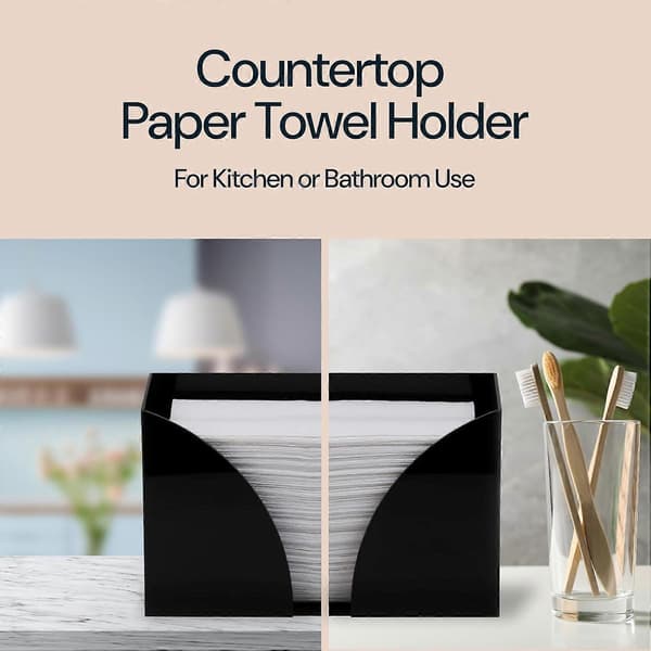 Sort Akryl Papirhåndklædeholder Dispenser (1-pak)