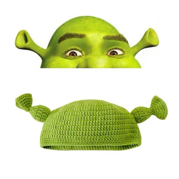 Morsom ullhatt i samme stil som Shrek, ZQKLA