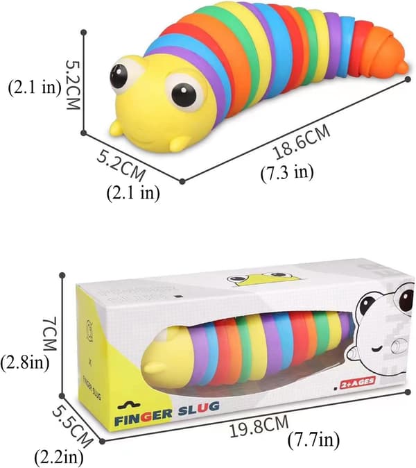 Fidget Slug Leksak, Sensorisk Snigel Skrivbordsleksaker Stressavlastning, ZQKLA