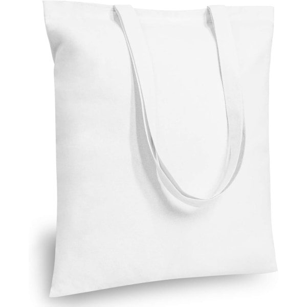 5 | 12 | 24 Pakk Ekonomisk 16\"x14\" Hvit Bomulls Tote Bag, L,ZQKLA