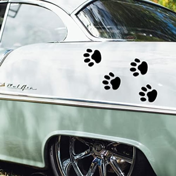 4 stk Sorte 3D Krom Hundepot Aftryk Bilsticker Emblem S,ZQKLA