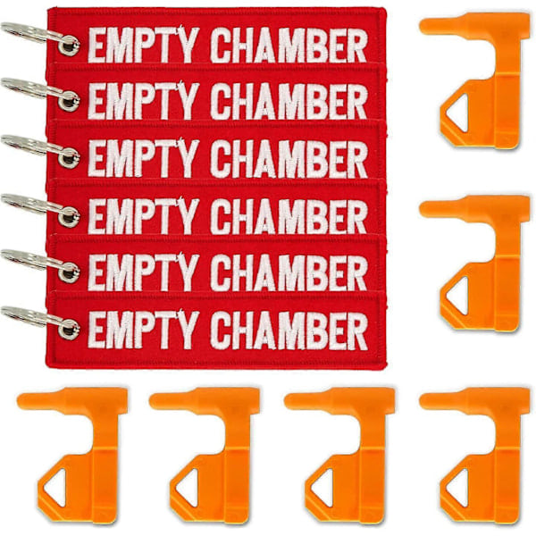 Sikkerhedsflag til patronkammer for riffel haglgevær, 6 sikkerhedsflag med 6 klare røde etiketter, til riffel haglgevær,