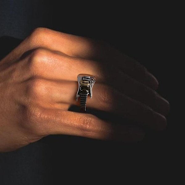 Elektrisk gitarring i punkrock-stil - justerbar finger-ring - åpen ring