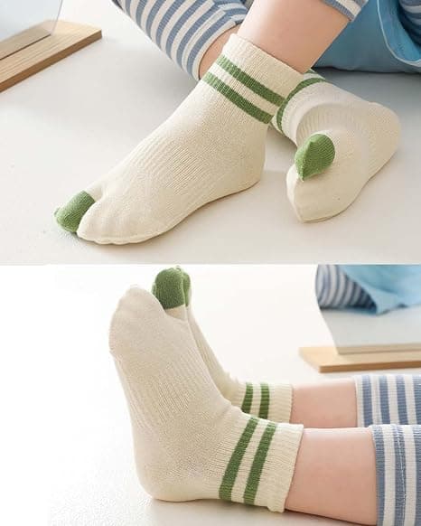 2 Par Cotton Toesokker med Stor Tå Flip Flops Elastisk Afslappet Str